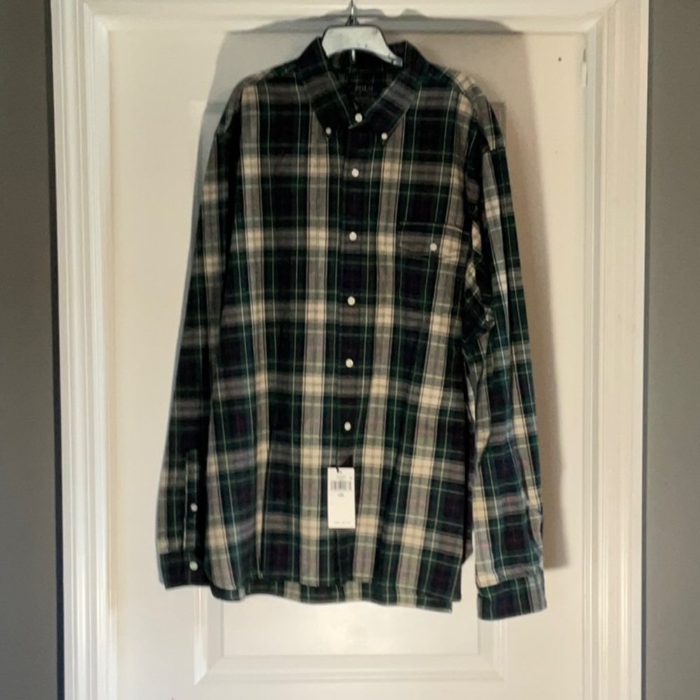 Plaid Green and Black Men's Shirt